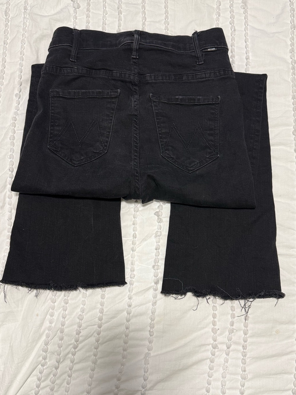 MOTHER Hustler Ankle Fray in Not Guilty Jeans Black High Rise Size 24 (US2) - Picture 5 of 9